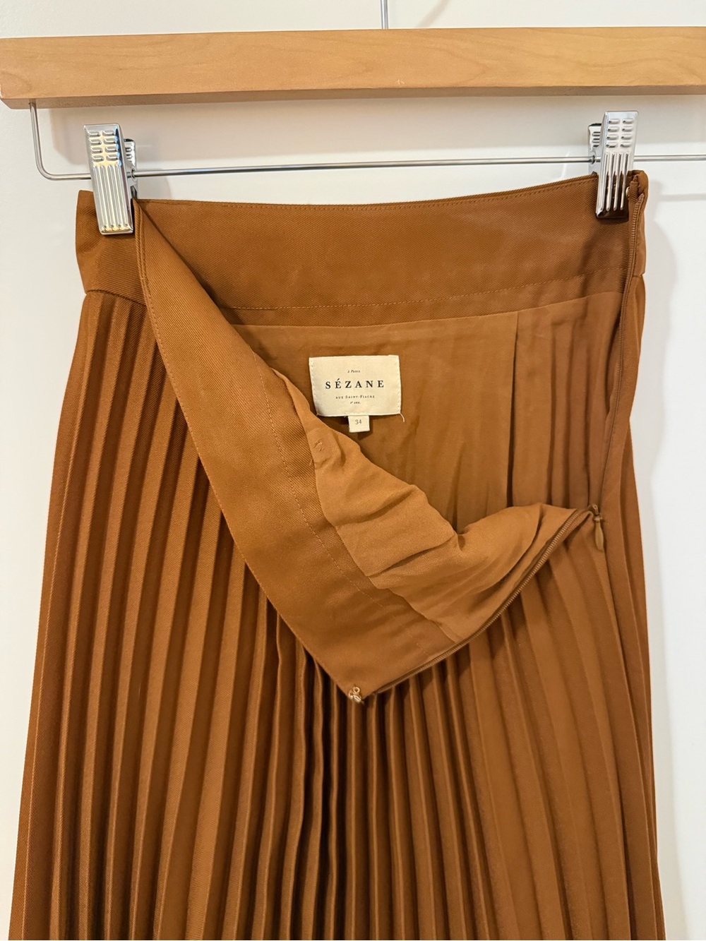 Sezane Jupe Dino Noisette Size 34 - Picture 8 of 8